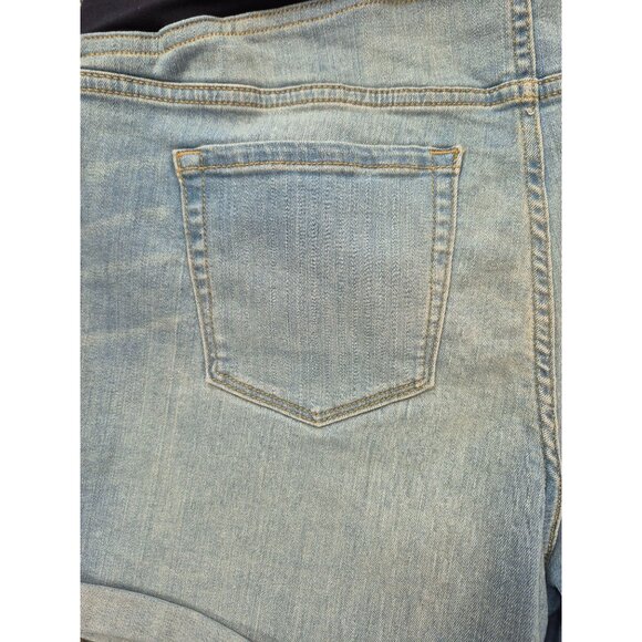 Isabel Maternity By Ingrid & Isabel Midi Short With Crossover Panel Denim Shorts - Picture 7 of 7